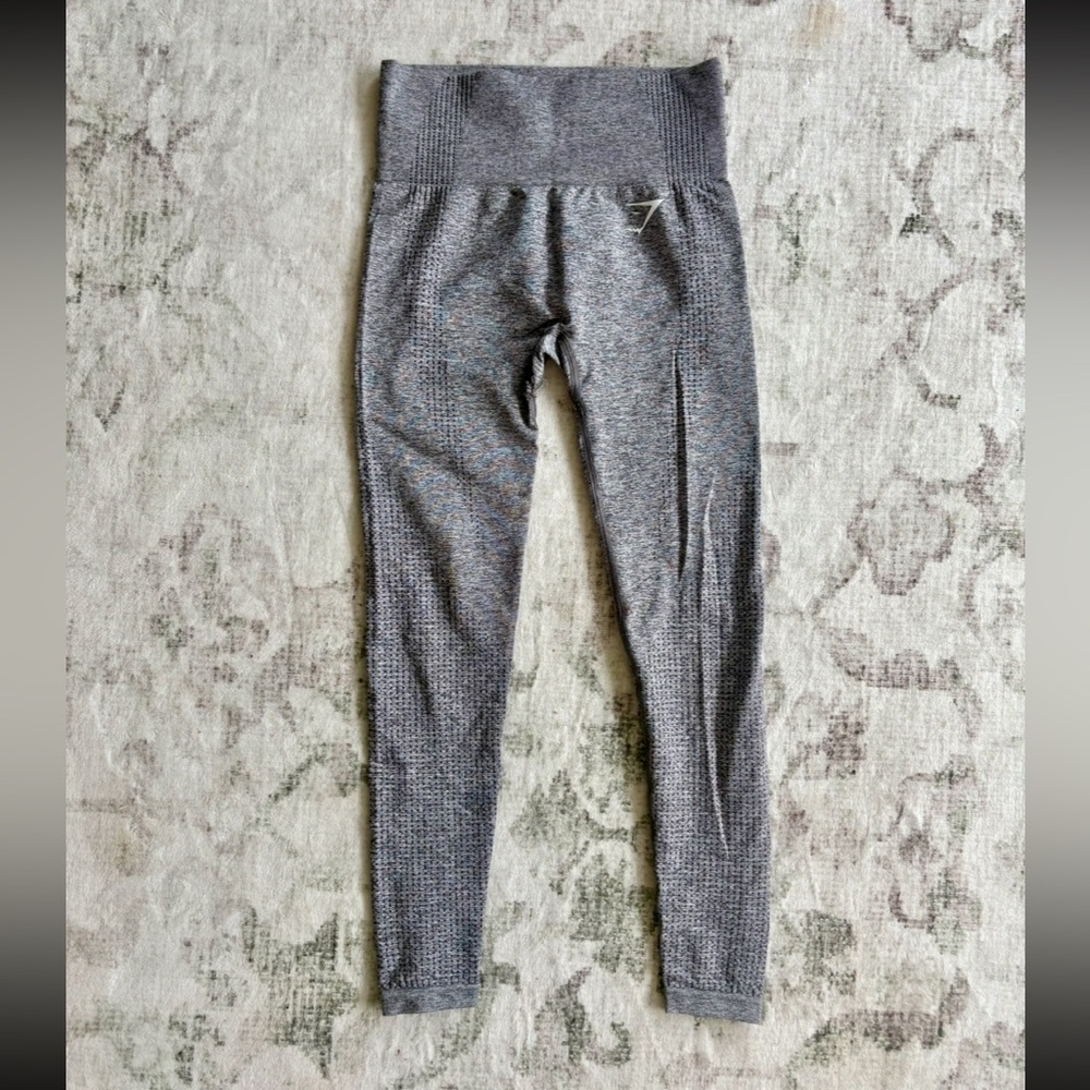 Gray Textured Leggings